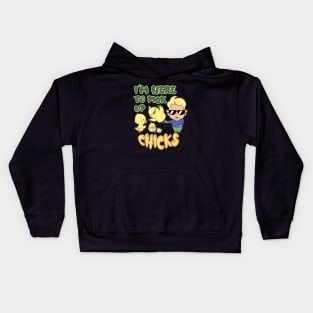 Here to Pick Up Chicks - Party Lover Kids Hoodie